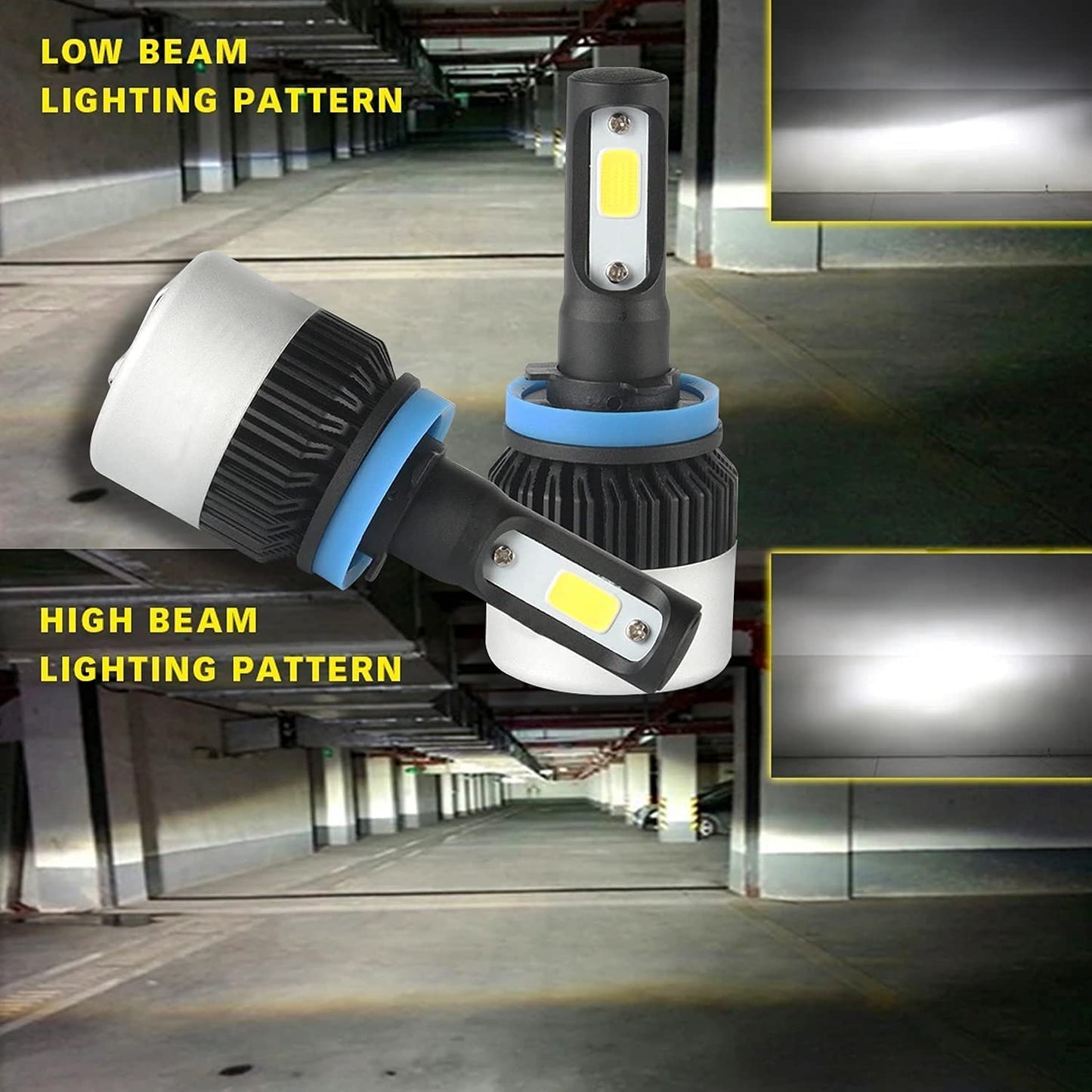 ORIGINAL NIGHTEYE H8/H9/H11/H16 LED Headlight Bulb for Car and Bike White, 90W, 2 Bulbs - 9000 Lumens ULTRA BRIGHT, Type H8/H9/H11/H16 - bikerstore.in