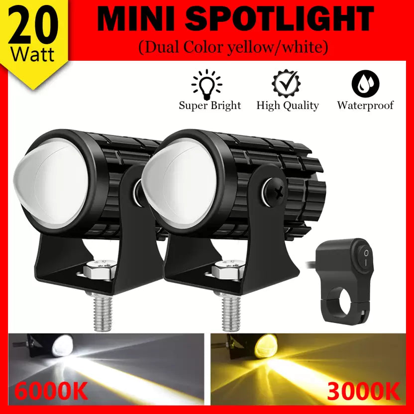 Universal Mini Drive Foglight Car Suv Bike LED Light Motorcycle Fog Lamps Mini Driving Lights Fog Lamp Motorbike LED (12 V, 20 W) (Universal For Bike,