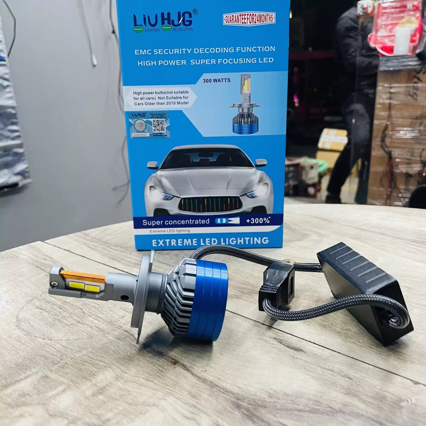 LIU HJG ORIGINAL 2024 LED Vehicle Headlight Bulb (150 WATTS) 1 Pc LED Headlight Bulb H4 150W For All Cars Motorcycles (Low and High Beam Bulbs (White) AC/DC 150Watt) - Type H4