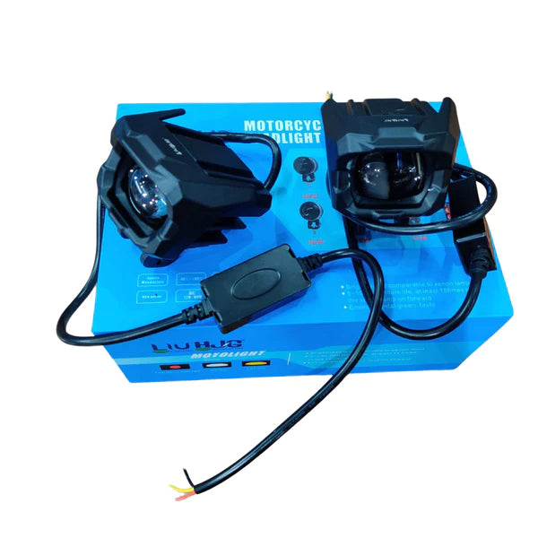 HJG Original Single LED Projector Spotlight 80W Foglight 2Pcs LED Motorcycle Fog Light Driving Spot Lamp Yellow/White (8V-80V,80 Watt)