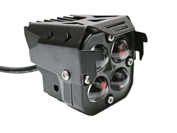 Original HJG 3-in-1 HJG Fog Light: 120W-12V Red, White, Yellow! Illuminate Your Ride with 4 LED Laser Widelight. Perfect for Bike, Car, Thar, Jeep Adventures