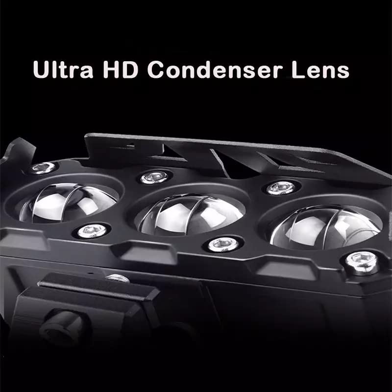 Original HJG Series of Premium Fog Light (3 Round LED HJG Fog Light, 60W per pc * 2 = 120W Total) White Yellow - bikerstore.in