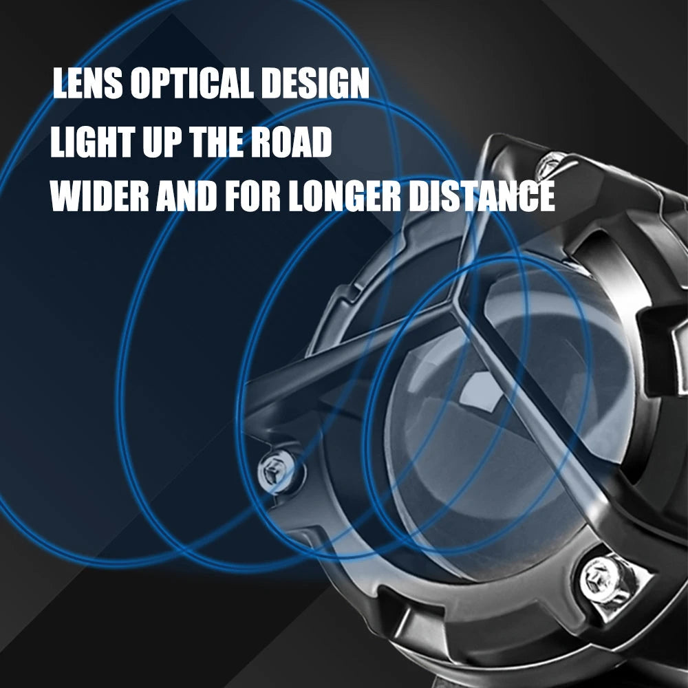 Mercedes Y Lens Foglight Ultra Wide Dual Intensity LED Driving Fog Lights White/Yellow (2*45W = 90W Total) Universal For All Cars & Bikes