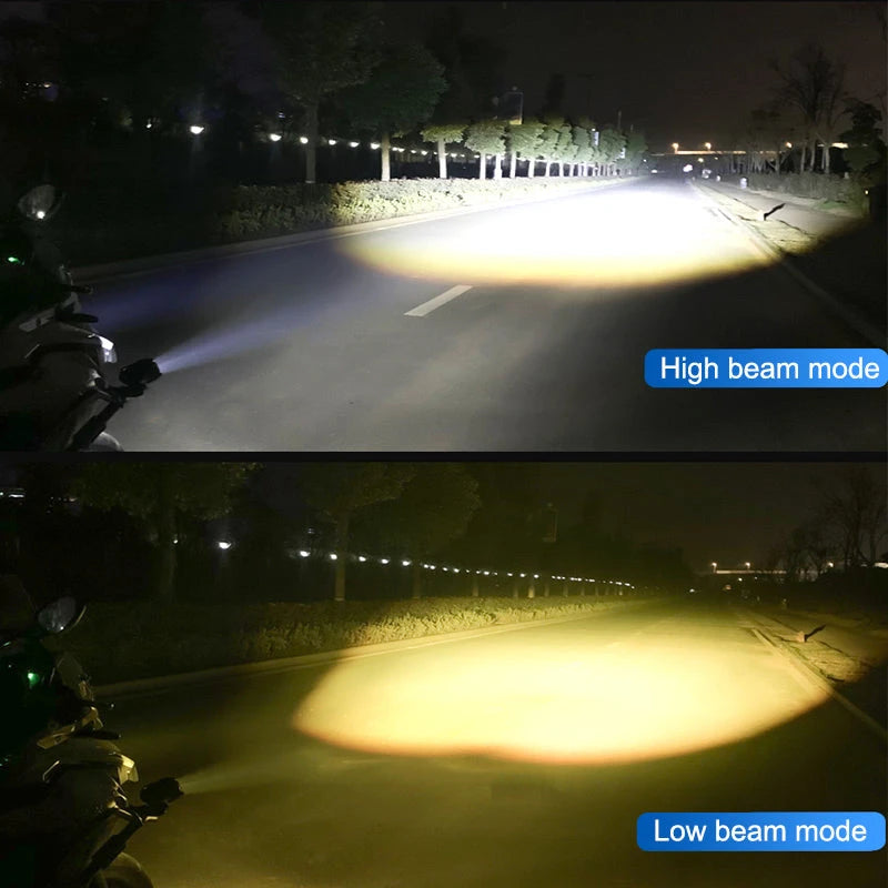 Mercedes Y Lens Foglight Ultra Wide Dual Intensity LED Driving Fog Lights White/Yellow (2*45W = 90W Total) Universal For All Cars & Bikes