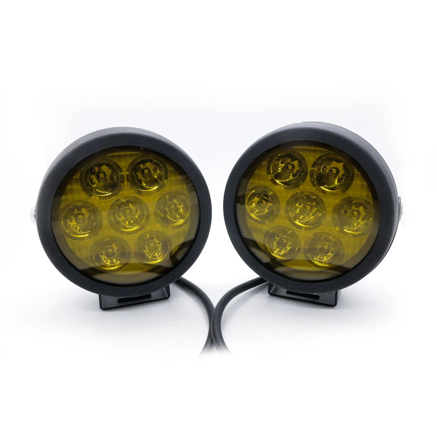HJG Original 70W CREE 140W Dual Color Yellow/White LED Fog Lights with Wiring Harness Kit light brightness output controller switch Yellow Filter Cap Waterproof Light for Bikes, Cars, Jeeps Yellow Filter Cap