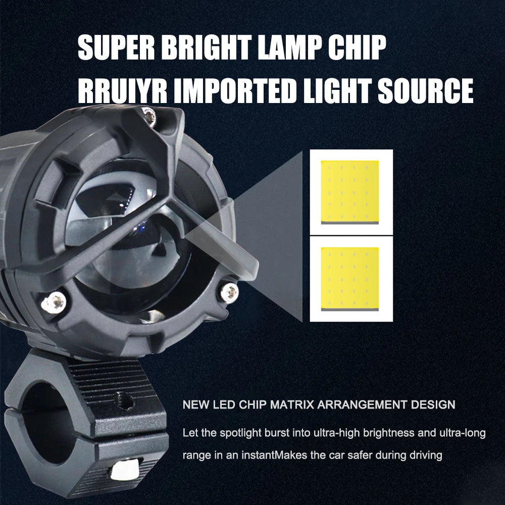 Mercedes Y Lens Foglight Ultra Wide Dual Intensity LED Driving Fog Lights White/Yellow (2*45W = 90W Total) Universal For All Cars & Bikes