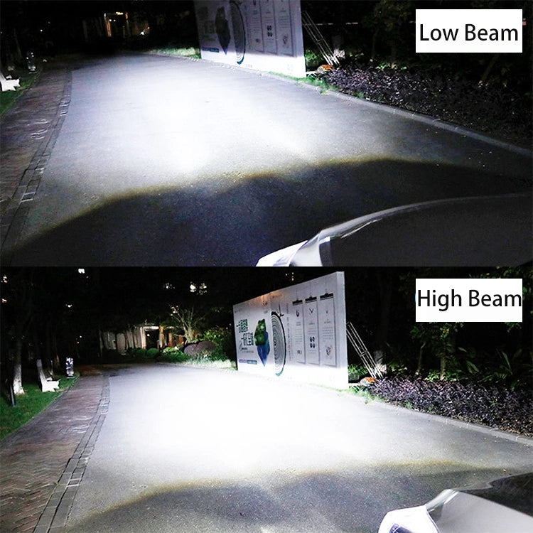 Y6 LED Headlight Bulb Projector 10000LM H4 LED Mini Projector Lens with Fan for Bike Bulb Conversion Kit Hi/Lo Beam Headlight 12V/24V for Motorcycle, Set of 1, White 50W