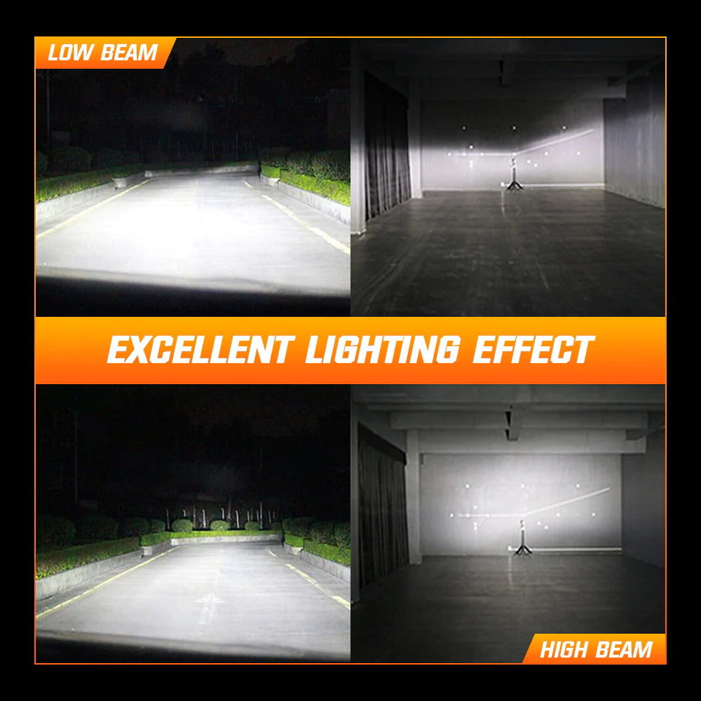 Original Nighteye A315 S4 NEW MODEL 2024 H4 LED Headlight Bulb H4 (Set of 2) For All Motorcycles (Low and High Beam Bulbs (White) 13000 LM 3 Side Chip) - Type H4