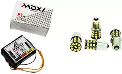 Moxi 16 Patterns Hazard Flasher/Blinker with 360° LED bulb Module for Bike Indicators Indicator Light Motorbike LED (12 V, 12 W)  (Universal For Bike, Pack of 5) - bikerstore.in