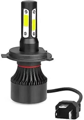 HJG M4 4 Side H4 LED Headlight Bulb with Cooling Fan Head lamp Conversion Kit for Bike Car SUV and Motorcycles (55W, White) - bikerstore.in