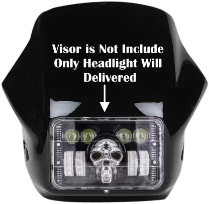 Splendor SKULL BHOOT DRL LED Projector Headlight Assembly Hi/Low Beam With BOSS DRL For Hero Splendor Plus, Splendor Pro, Splendor - bikerstore.in
