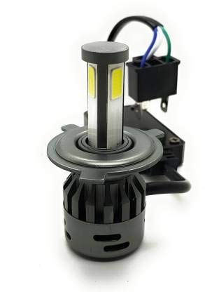 HJG ORIGINAL LED Headlight Bulb H4 50W For All Motorcycles (Low and High Beam Bulbs (White) AC/DC 50Watt 3 Side Chip) - Type H4 - bikerstore.in