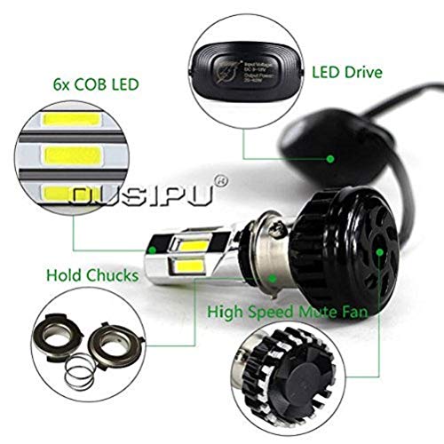 RTD ORIGINAL LED H4 DC Power Headlight Bulb Headlight for Bikes, White LED Headlight with Cooling Fan Head lamp Conversion Kit | Type H4 - bikerstore.in