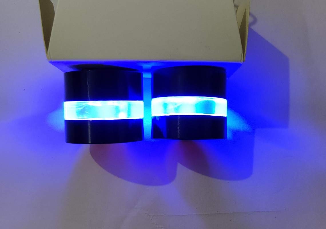 CYT Metallic Handle Bar End Dual Led Bike Turn Signal Indicator Light (Blue) for RE Bullet 350 - bikerstore.in
