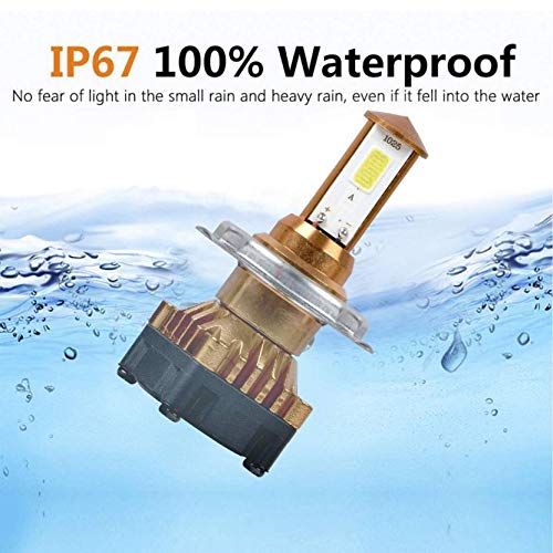 CYT ORIGINAL LED DC Power Headlight Bulb Universal For All Bikes, Motorcycle, Scooty (DC8V-48V, 40W) 3 Side H4 White LED Headlight with Cooling Fan Head lamp Conversion Kit - Type H4 - bikerstore.in