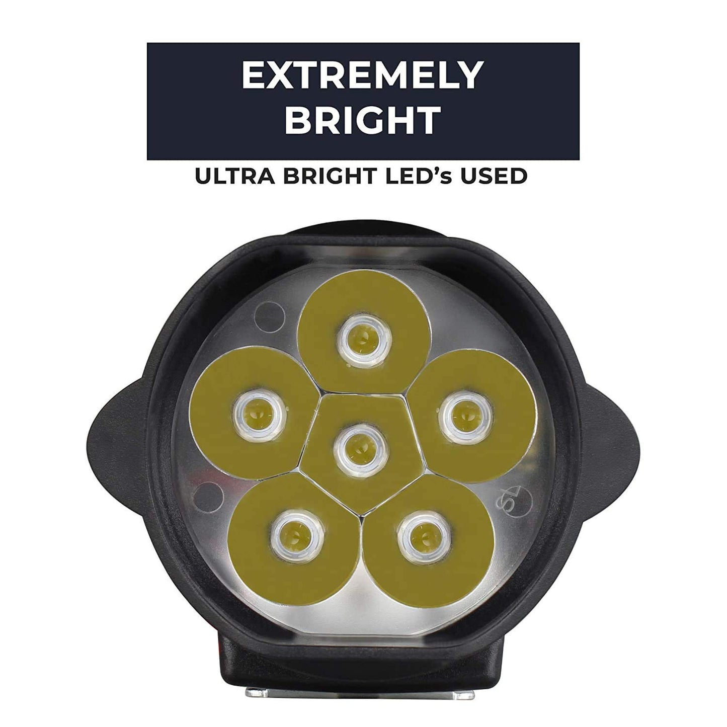 SSLG 6 LED Foglight Original Bike Fog Light Universal Fog Lamp Assembly - Set of 2 with Switch (Black) - bikerstore.in