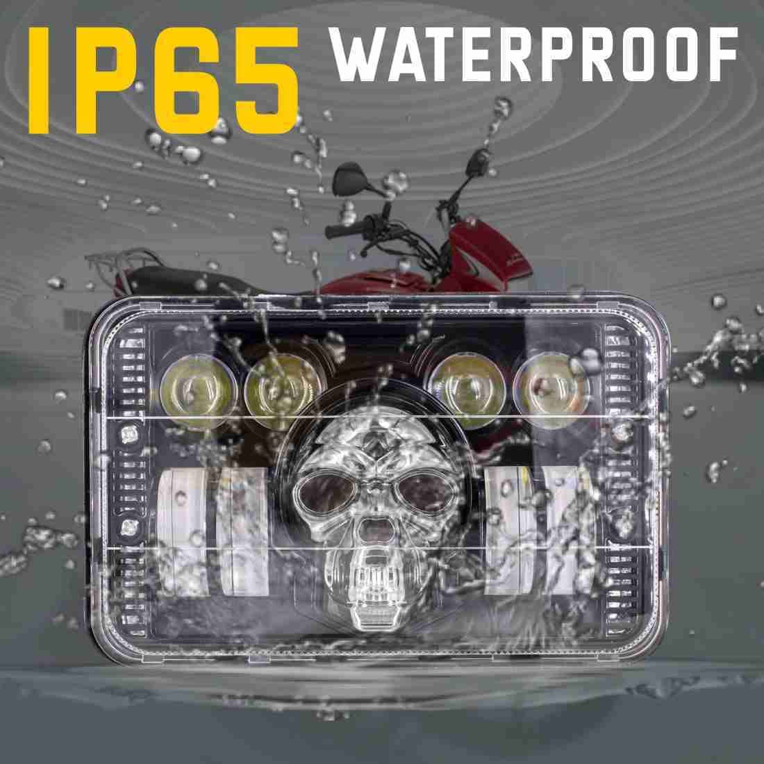 Splendor SKULL BHOOT DRL LED Projector Headlight Assembly Hi/Low Beam With BOSS DRL For Hero Splendor Plus, Splendor Pro, Splendor - bikerstore.in