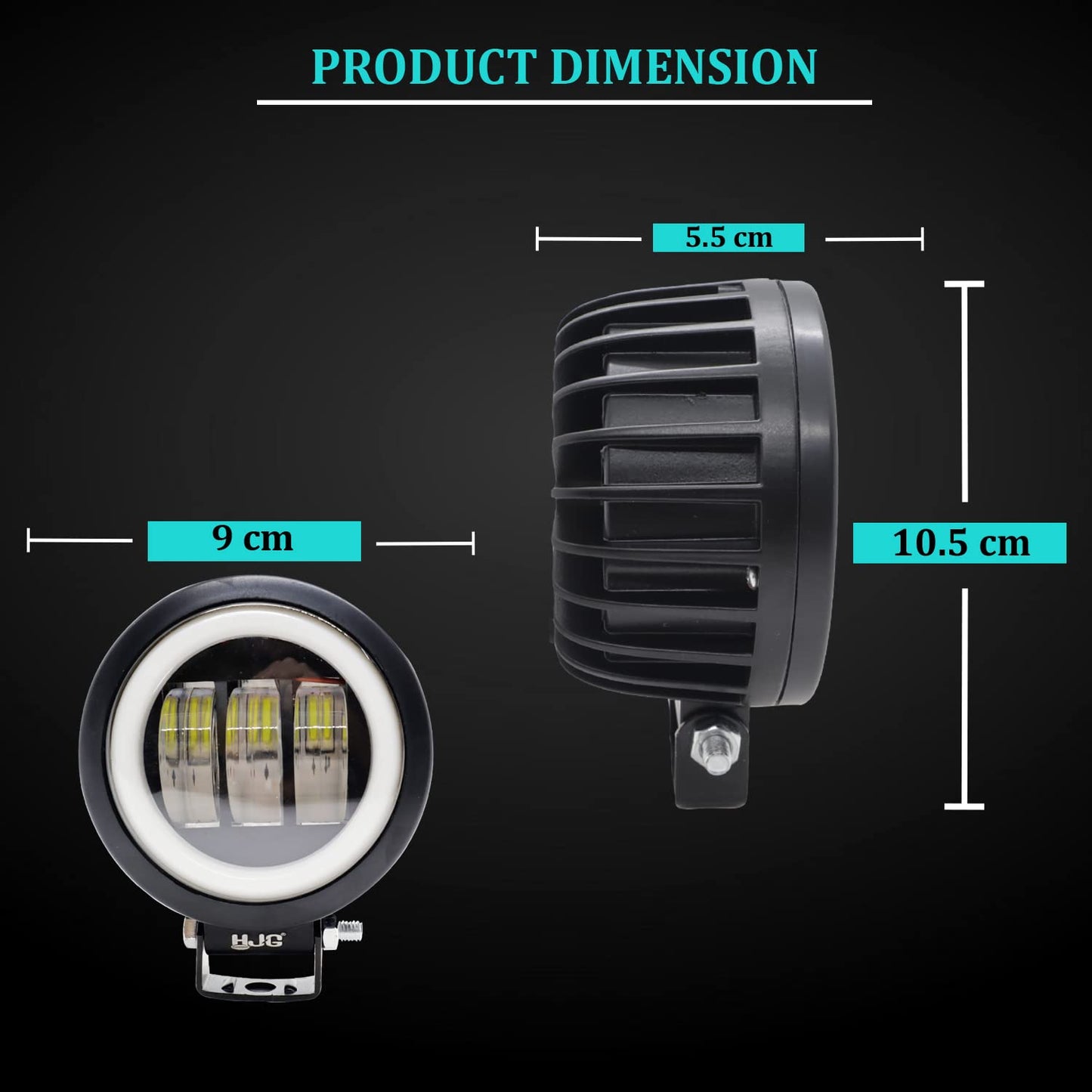 HJG Harley Round Shape fog light 3 Led Blue DRL For bikes and cars.(Light Power: 60W Voltage: DC9-80V) - bikerstore.in