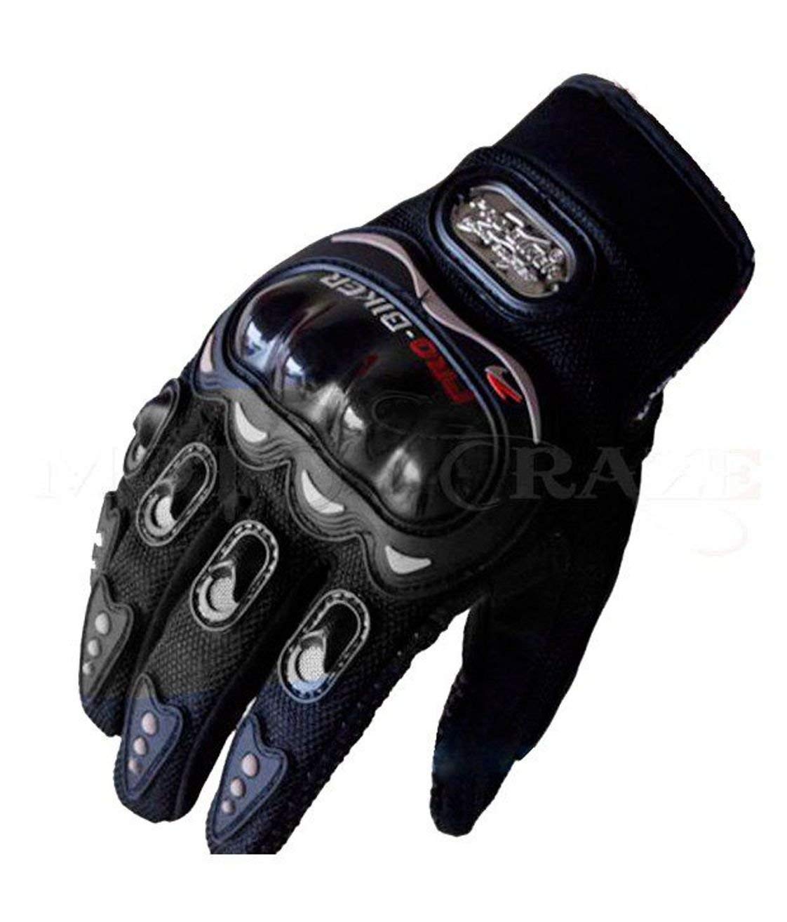 Probiker Synthetic Leather Motorcycle Gloves (Black, Free Size)
