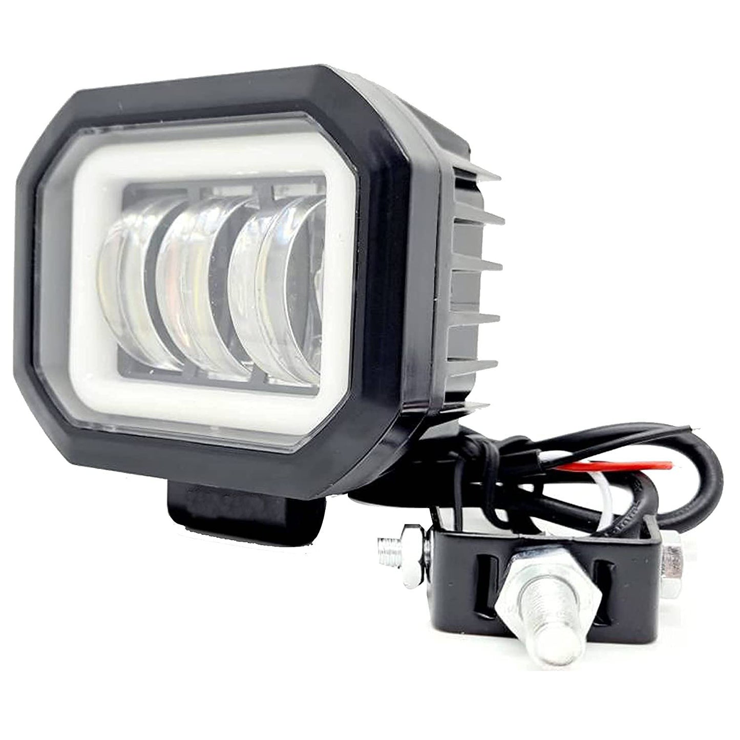 HJG Harley Square Shape fog light 3 Led Blue DRL For Bikes & Cars.(Light Power: 60W Voltage: DC9-80V) - bikerstore.in