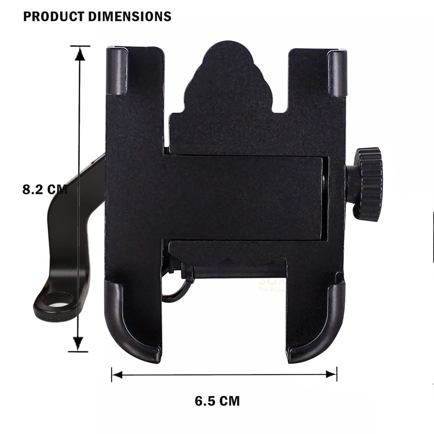 Mobile Phone Holder with USB Charger Waterproof Easy Adjustable Rear View Mirror Mount Solid Metal Cradle Stand Suitable for Bike & Mobile Phones 3.5" to 7.0" (Black)