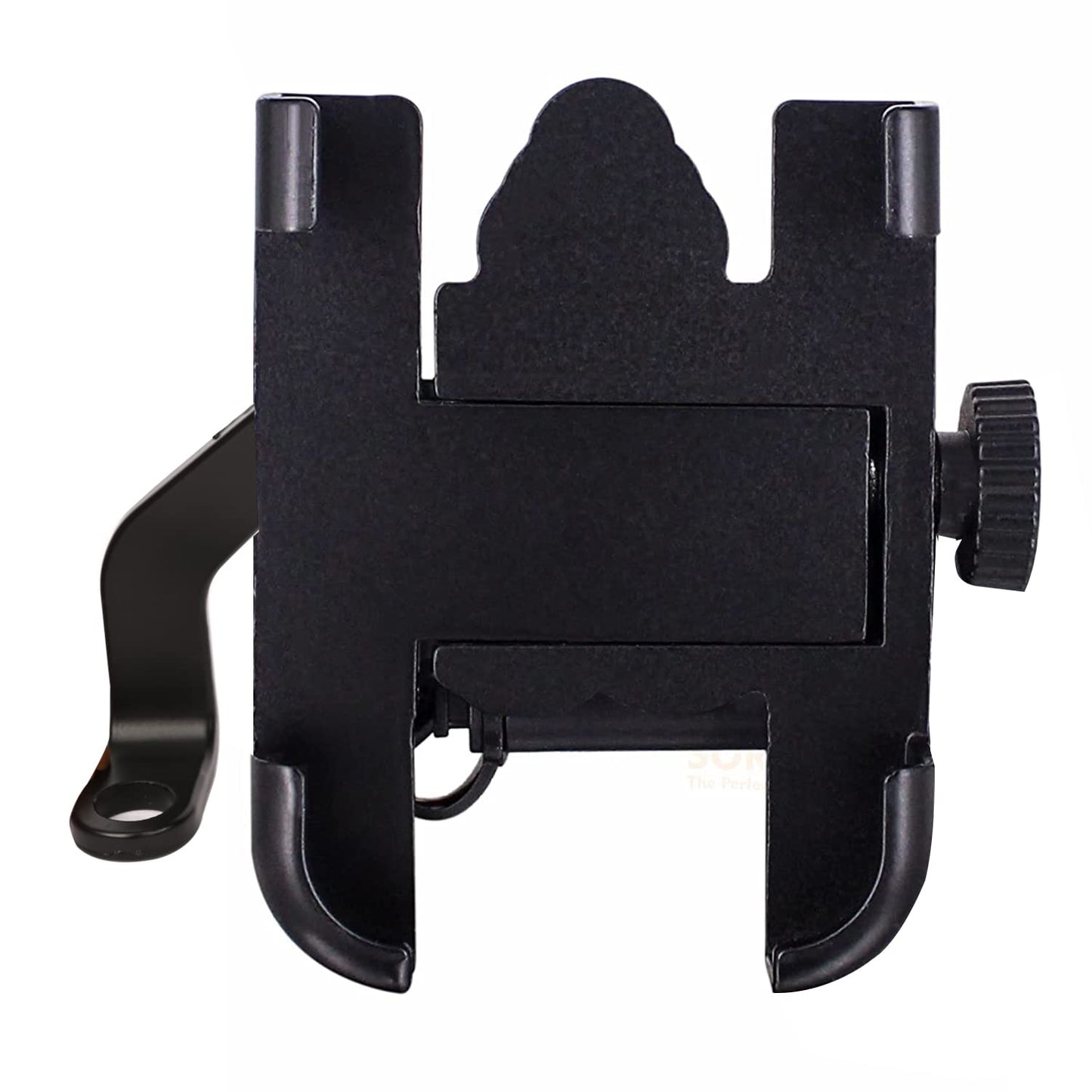 Mobile Phone Holder with USB Charger Waterproof Easy Adjustable Rear View Mirror Mount Solid Metal Cradle Stand Suitable for Bike & Mobile Phones 3.5" to 7.0" (Black)