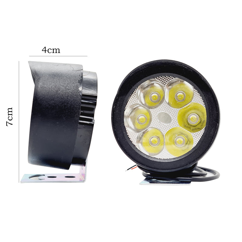 HJG LED Fog Lights for Bikes and Cars High Power, Heavy clamp and Strong ABS Plastic. (6 led Cap Set with Switch) - bikerstore.in