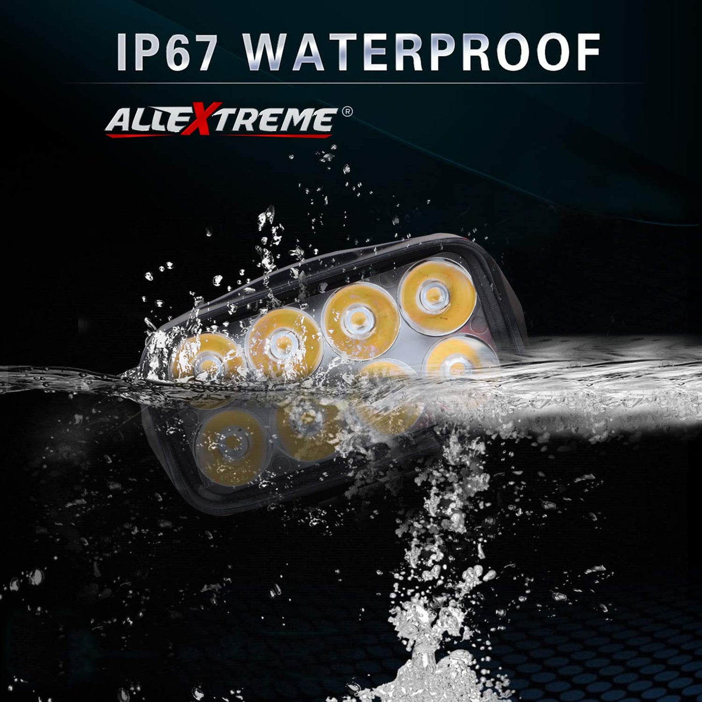 8 LED Universal LED Fog Light Driving Work Lamp for Bike Cars and Motorcycle (8 Led, 2Pcs With Switch) - bikerstore.in