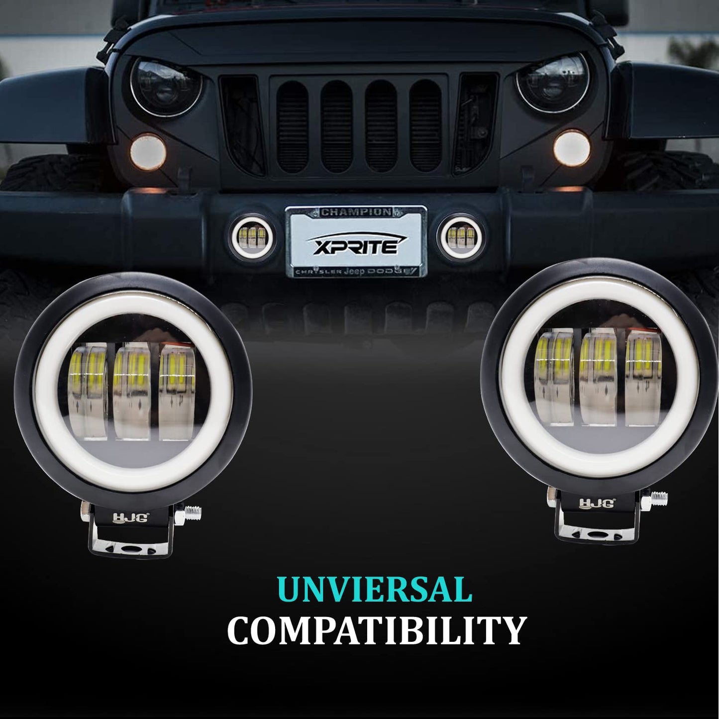 HJG Harley Round Shape fog light 3 Led Blue DRL For bikes and cars.(Light Power: 60W Voltage: DC9-80V) - bikerstore.in