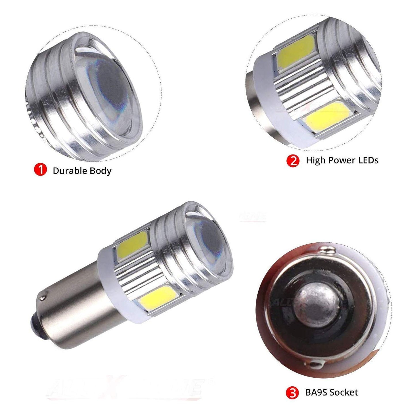 LED Projector Parking Bulbs for Royal Enfield (BA9S Socket) (Set of 2) - White/Blue/Red/Green - bikerstore.in