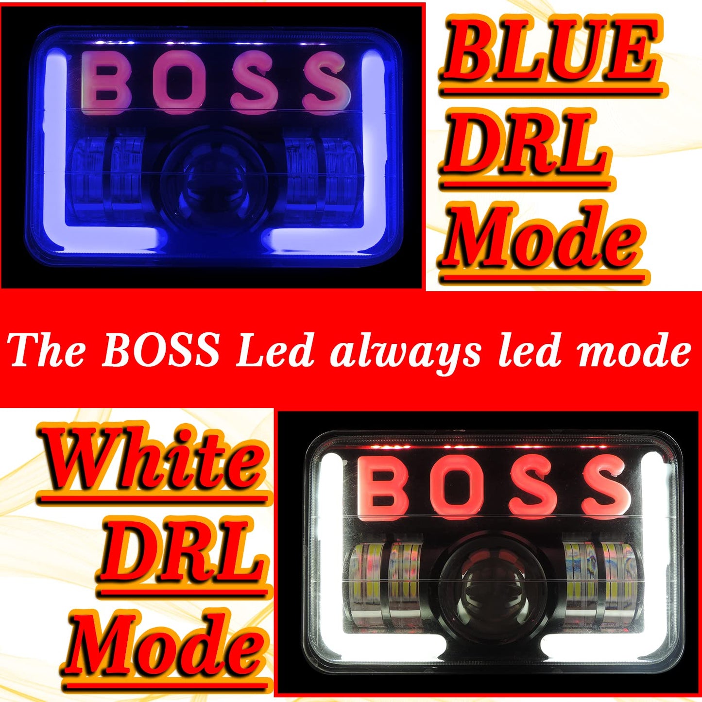 Splendor BOSS DRL LED Projector Headlight Assembly Hi/Low Beam With BOSS DRL For Hero Splendor Plus, Splendor Pro, Splendor - bikerstore.in