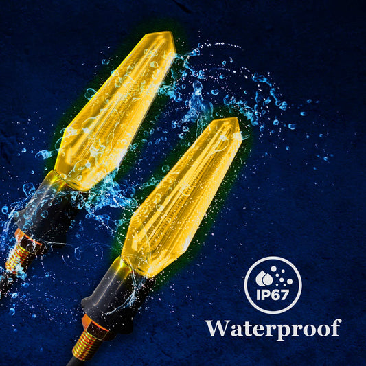 Yellow Transparent Bike Indicator Turn Signal Indicator Blinker Light Transparent Crystal Material Waterproof Universal for All Bikes (Yellow) (Pack of 2) - bikerstore.in