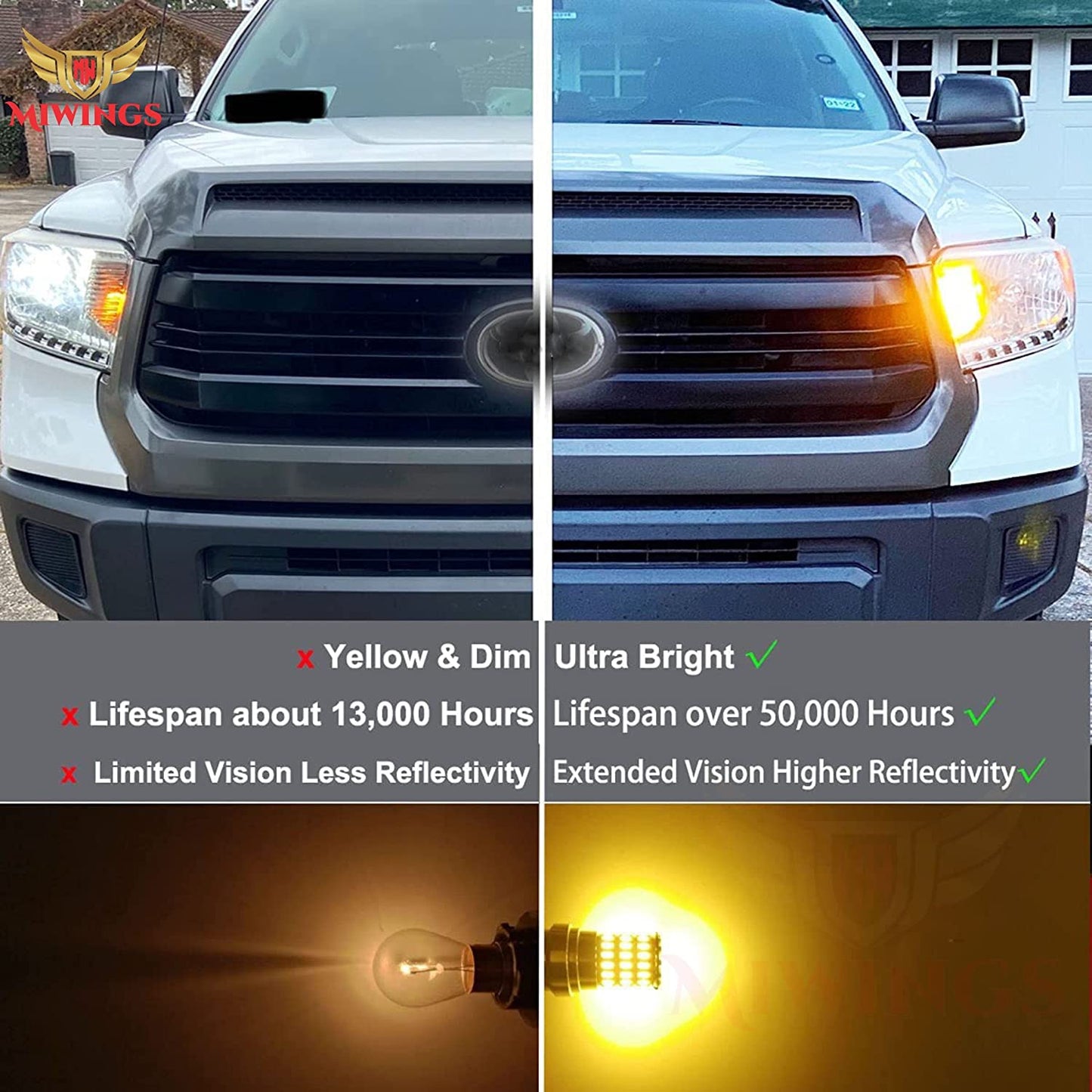Orange LED Indicator Bulb Bright 360° Reflecting LED Indicator Bulbs Light (STRAIGHT PIN LED ) 2pc Indicator Light Car, Motorbike LED (12 V, 10 W) (Universal For Bike, Universal For Car, Pac - bikerstore.in