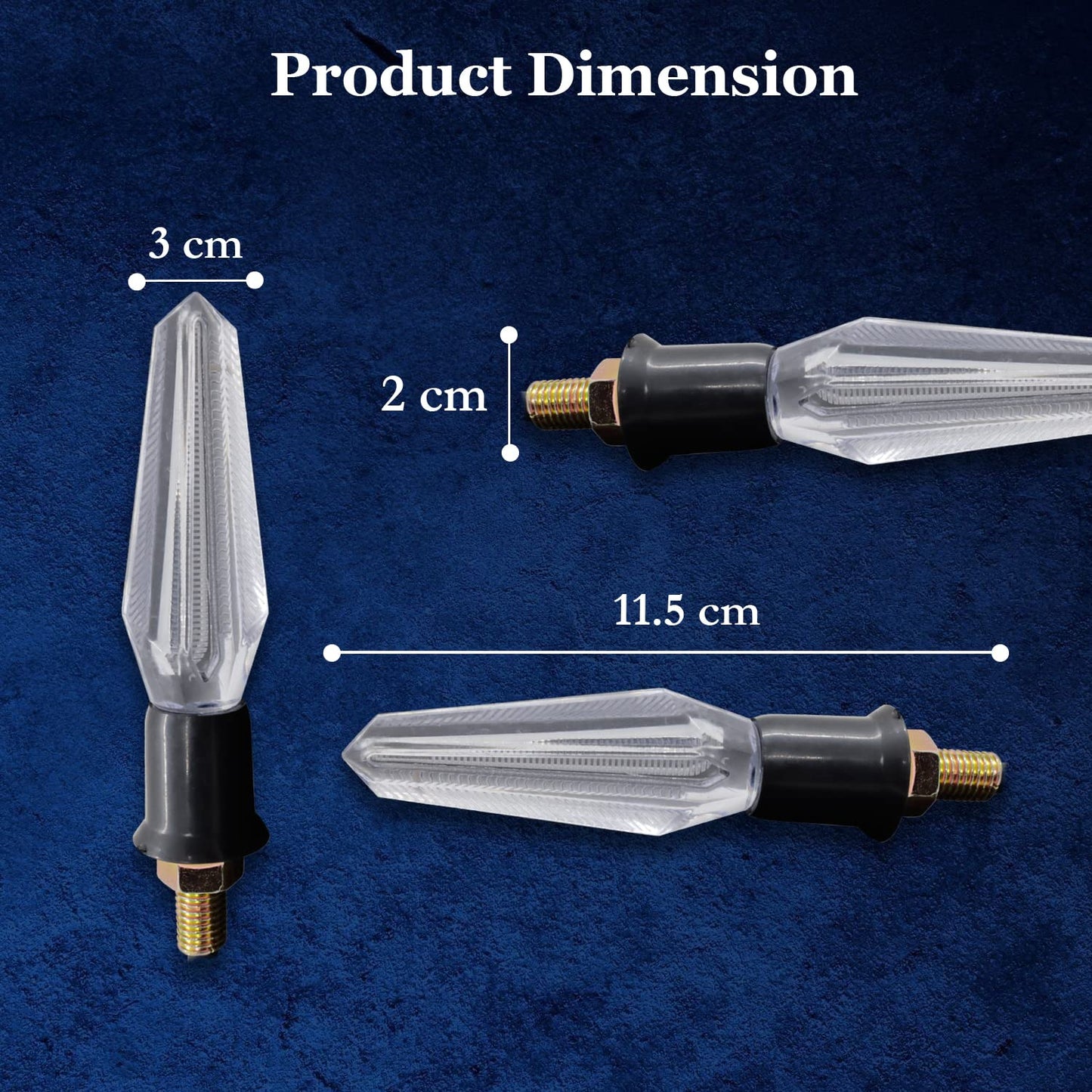 Yellow Transparent Bike Indicator Turn Signal Indicator Blinker Light Transparent Crystal Material Waterproof Universal for All Bikes (Yellow) (Pack of 2) - bikerstore.in