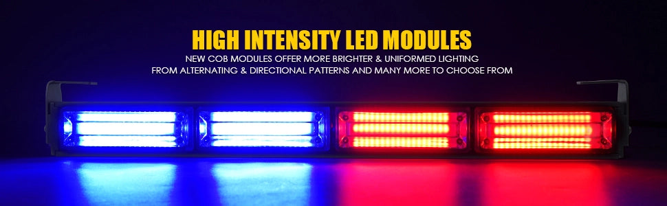 Led Red Blue Strobe Light Flasher Bar 24 Inch COB 42W LED Lights, safety Flashing Red Blue Light Bars with Cigar Lighter for Cars, Trucks, Bikes (Red Blue Strobe Light Bar 24 Inch) - bikerstore.in
