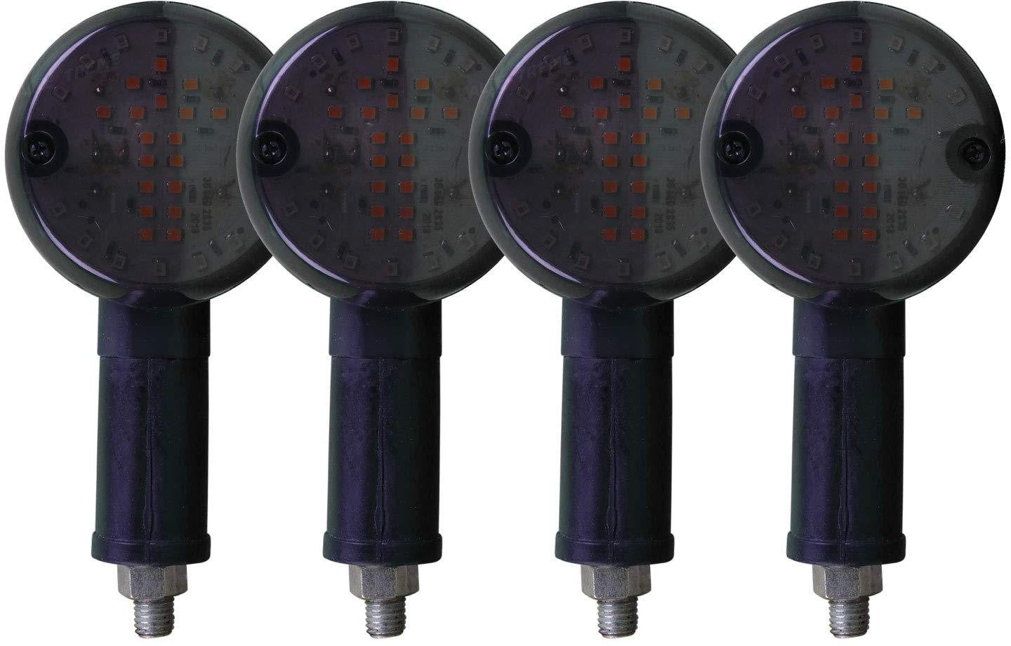 Moxi Indicator Yellow Red Circle Running Bike Indicator Front, Rear LED Indicator Light for Universal For Bike Universal For Bike (Yellow, Red) - Set of 4 - bikerstore.in