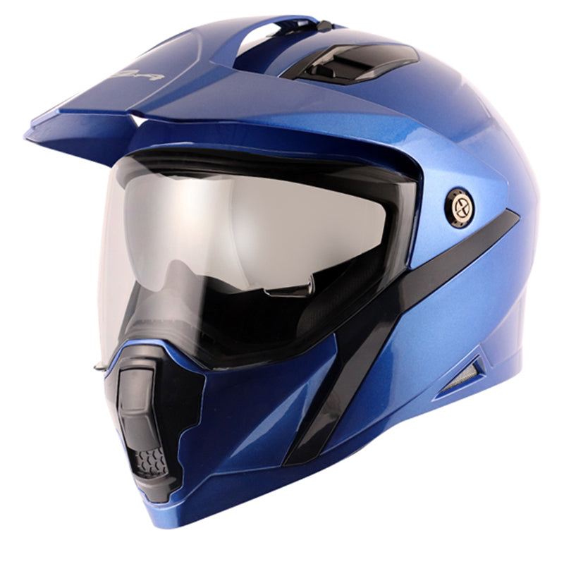 Blue motorbike online helmet