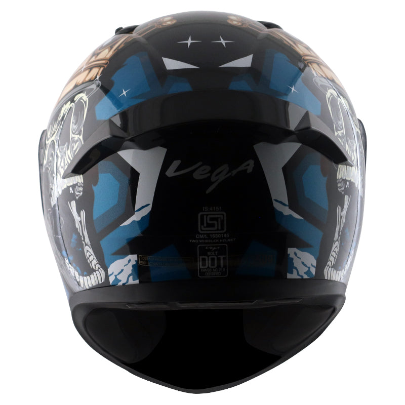 Vega Bolt Crown Men Black Blue Helmet - bikerstore.in