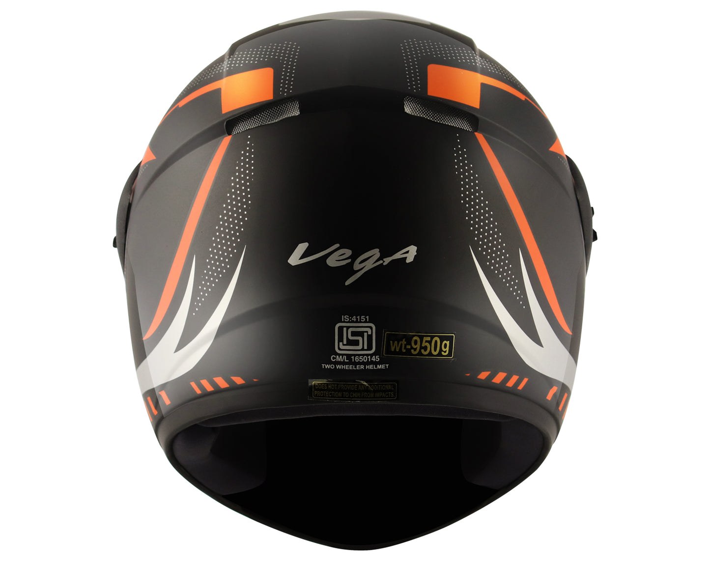 Vega Cliff Styler Black Orange Helmet - bikerstore.in