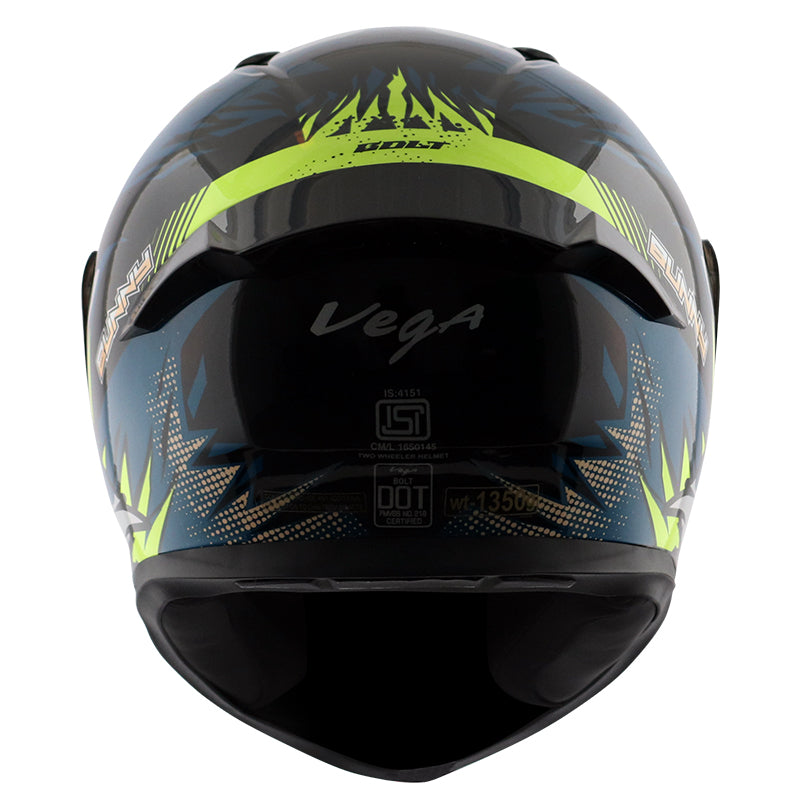 Vega Bolt Bunny Black Blue Helmet - bikerstore.in
