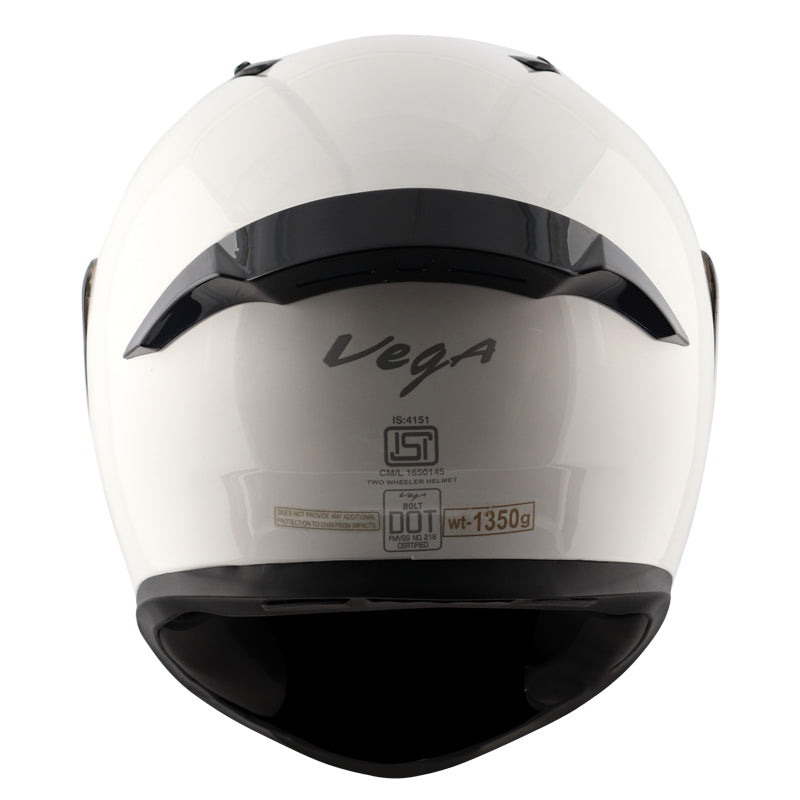 Vega Bolt White Helmet - bikerstore.in