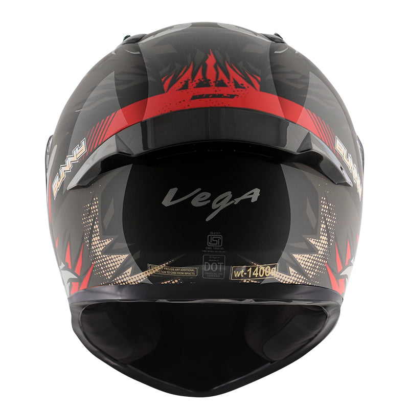 Vega Bolt Bunny Black Red Helmet - bikerstore.in