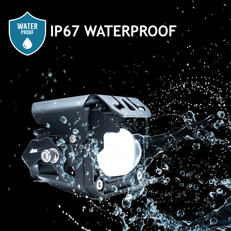 HJG Projector Box LED Fog light DUAL COLOUR ALL IN ONE LED FOG LIGHT 60W 12- 80V LIGHT FOR OFF ROAD SAFETY (Set of 2 with switch) - bikerstore.in