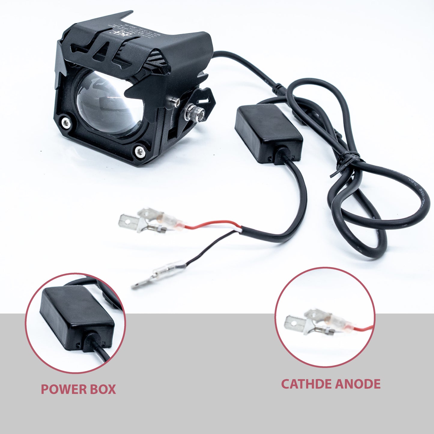 HJG Projector Box LED Fog light DUAL COLOUR ALL IN ONE LED FOG LIGHT 60W 12- 80V LIGHT FOR OFF ROAD SAFETY (Set of 2 with switch) - bikerstore.in