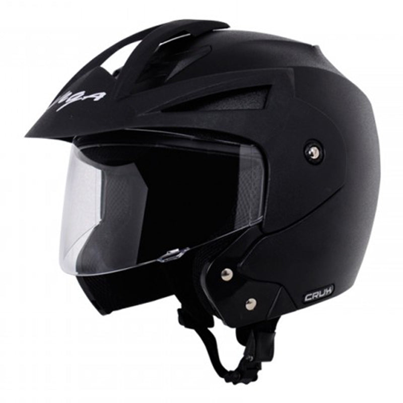 Vega Crux Open Face Black Helmet - bikerstore.in