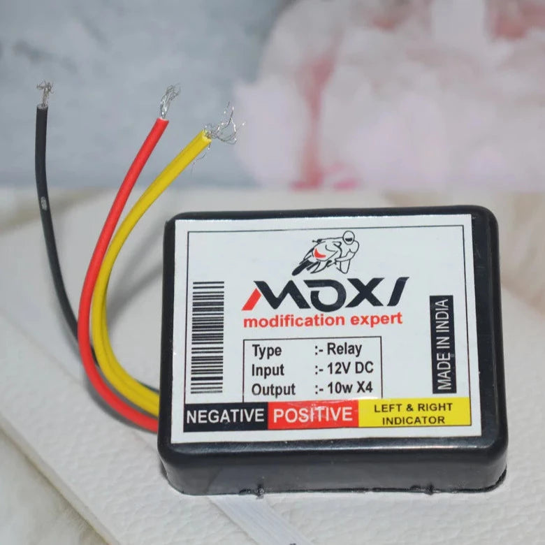 Moxi Hazard Flasher Box Type Universal Bike Hazard LED Flasher 18 Different Patterns Flasher for All Bikes Set of 1 Black