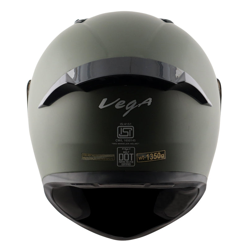 Vega Bolt Dull Battle Green Helmet - bikerstore.in