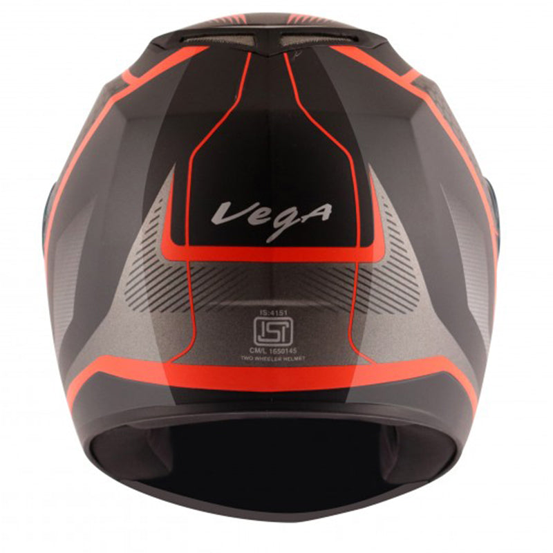 Vega Edge DX Blast Black Orange Helmet - bikerstore.in