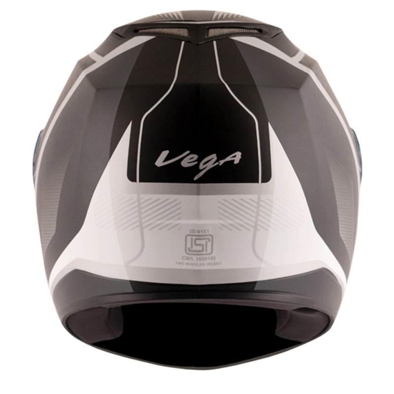 Vega Edge DX Blast Black Silver Helmet - bikerstore.in