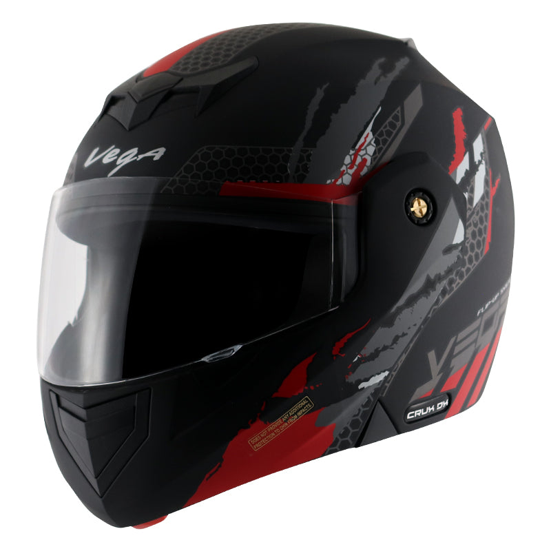 Vega Crux Dx Flex Dull Black Red Helmet - bikerstore.in